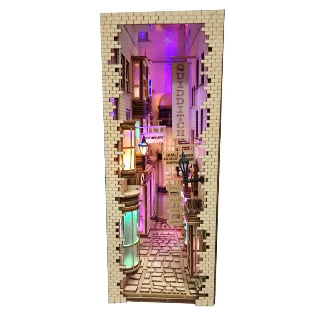 Diagon Alley Bookend Bookshelf With Magical LED Lights