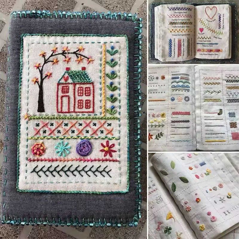 Embroidery Sewing Book Kit for Portable Stitch Practice
