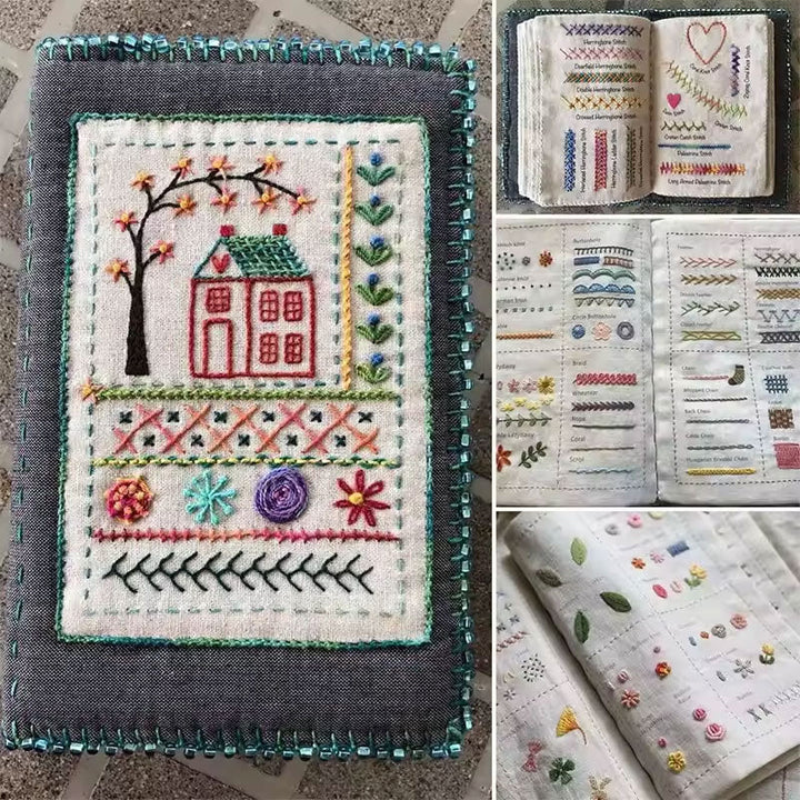 Embroidery Sewing Book Kit for Portable Stitch Practice