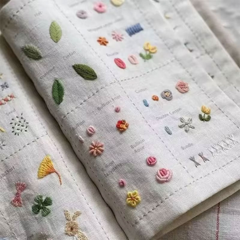 Embroidery Sewing Book Kit for Portable Stitch Practice