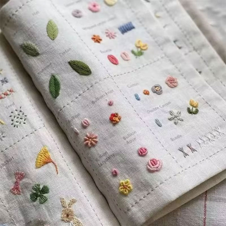 Embroidery Sewing Book Kit for Portable Stitch Practice