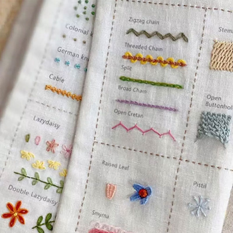 Embroidery Sewing Book Kit for Portable Stitch Practice