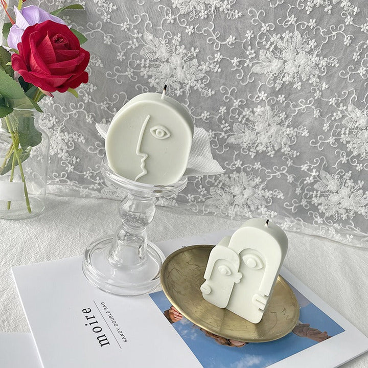 Face Candle Silicone Mold for Modern Sculptural Decor