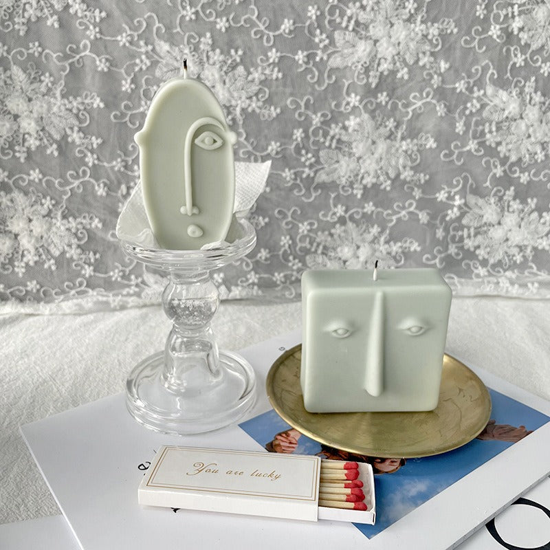 Face Candle Silicone Mold for Modern Sculptural Decor
