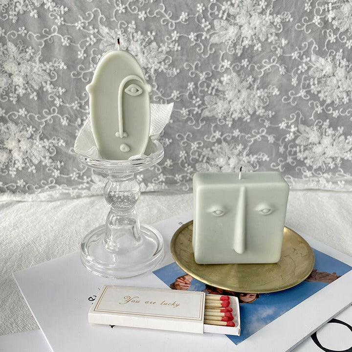 Face Candle Silicone Mold for Modern Sculptural Decor