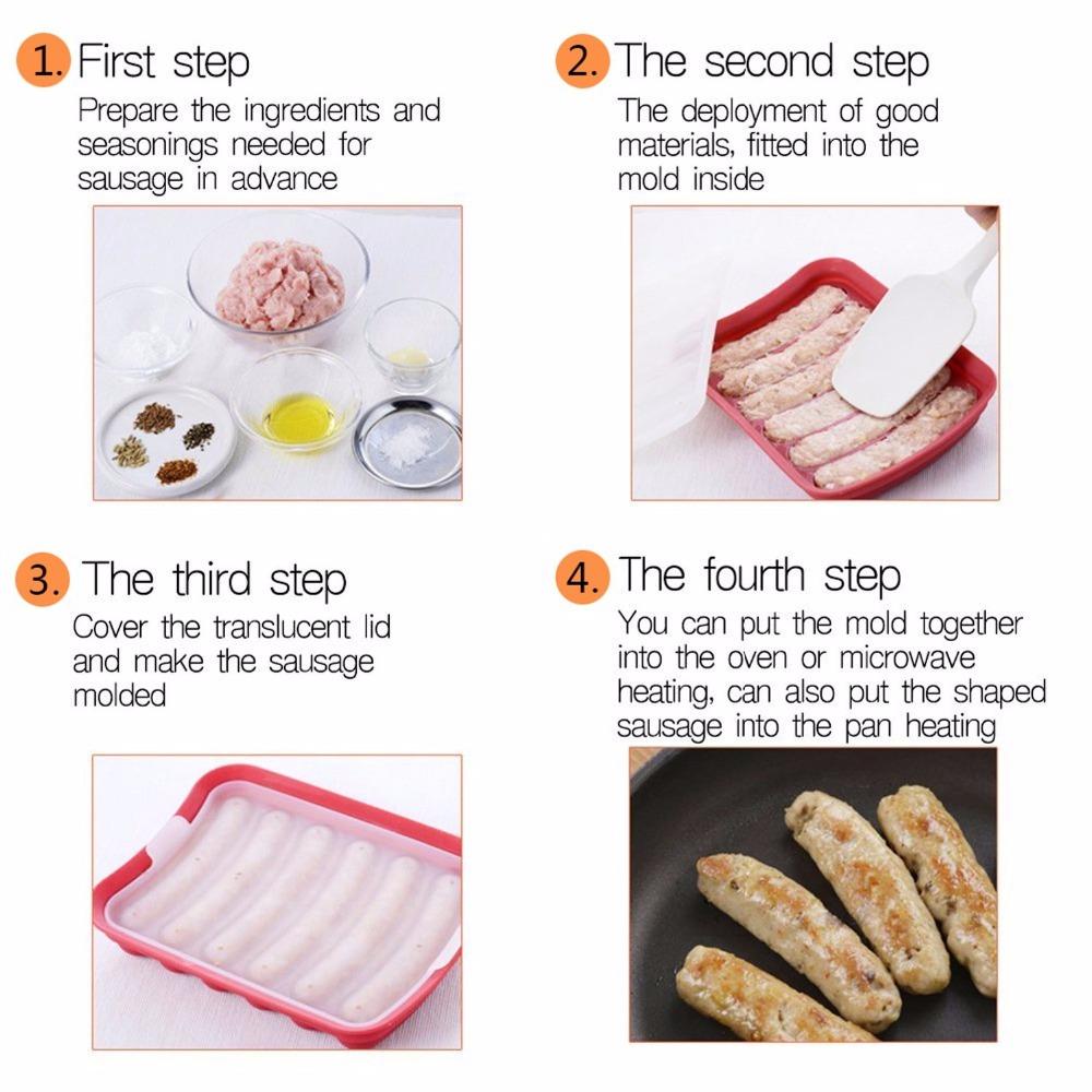 Silicone Sausage Mold Maker for Six Homemade Links