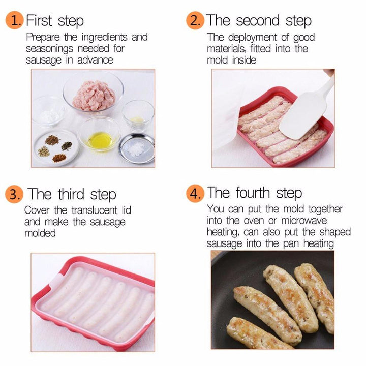 Silicone Sausage Mold Maker for Six Homemade Links