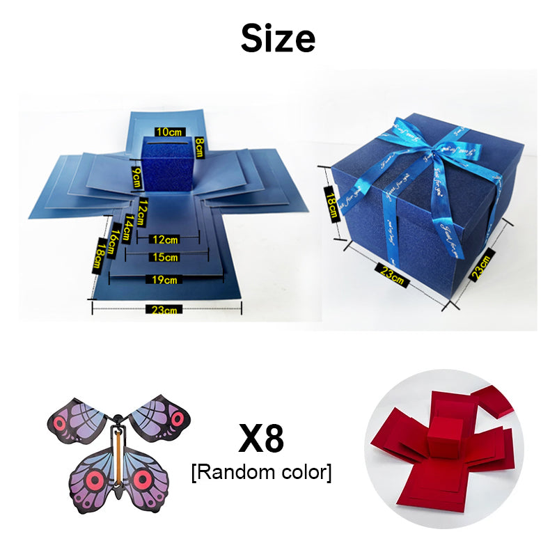 Explosion Gift Box With Butterfly Surprise Reveal
