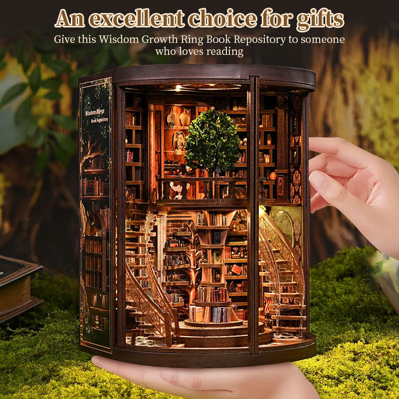 DIY Wooden Book Nook Kit for Glowing Library Decor