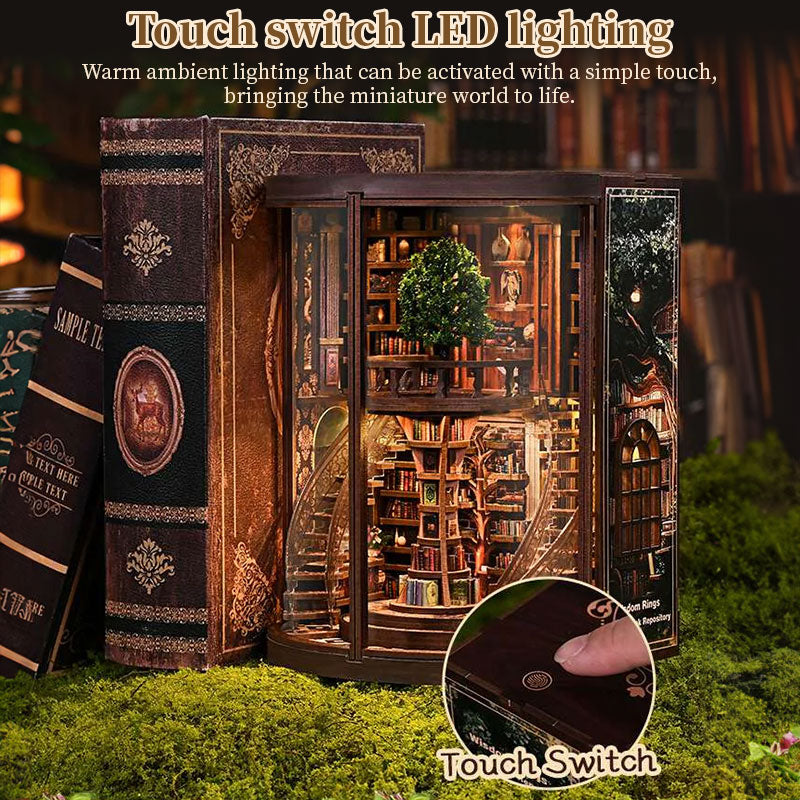 DIY Wooden Book Nook Kit for Glowing Library Decor