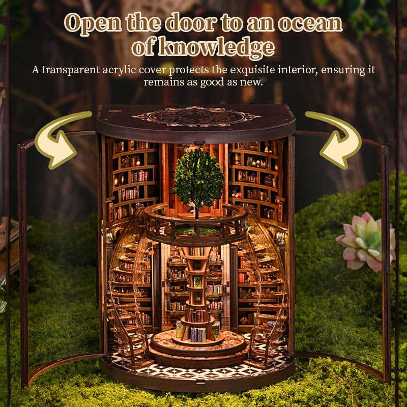 DIY Wooden Book Nook Kit for Glowing Library Decor