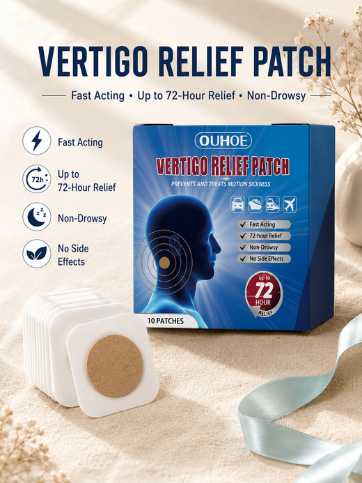Motion Sickness Patch Behind Ear – 72-Hour Non-Drowsy Relief