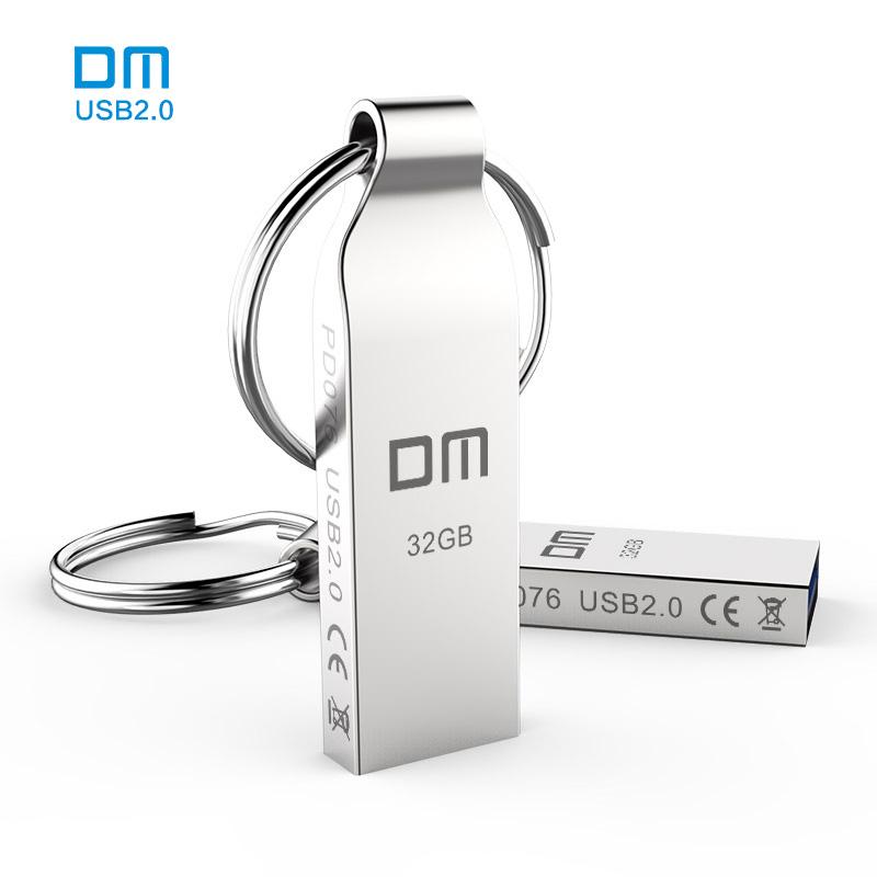 All-Metal 32GB USB Flash Drive with Keyring Loop Clip