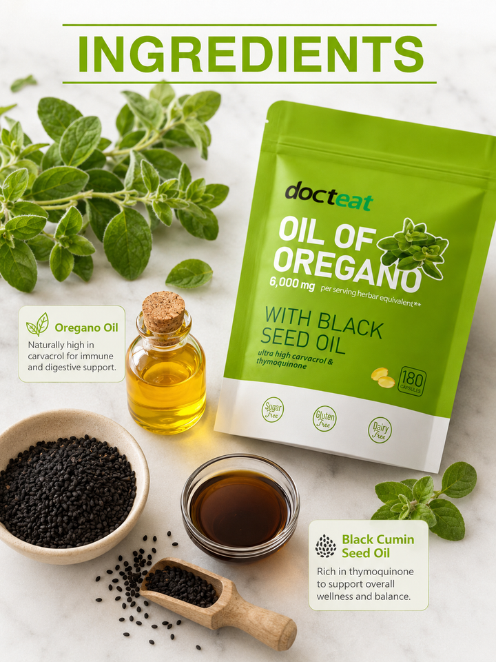 Oregano Oil & Black Seed Capsules — 6,000mg | 180 Count