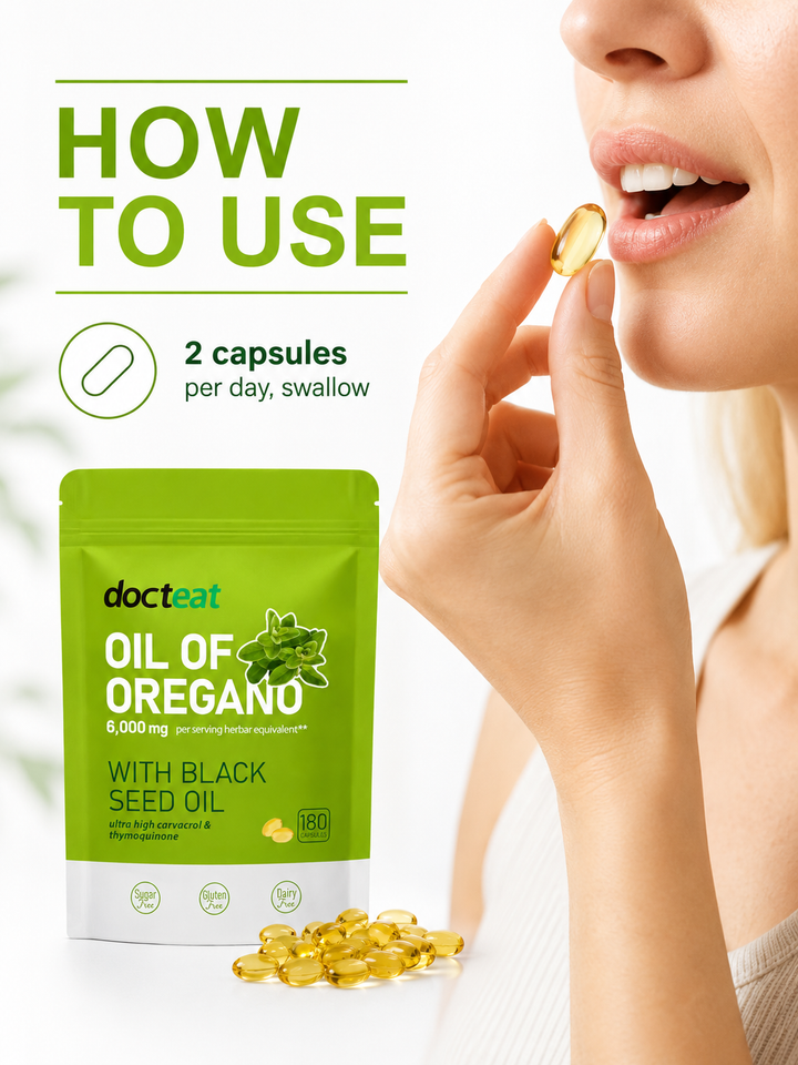 Oregano Oil & Black Seed Capsules — 6,000mg | 180 Count