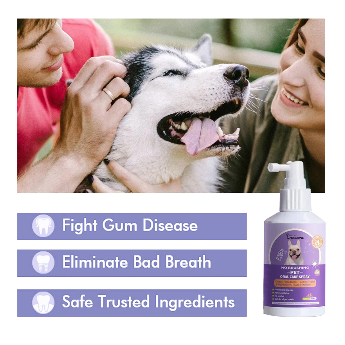 Pet Dental Spray for Fresher Breath & Cleaner Teeth