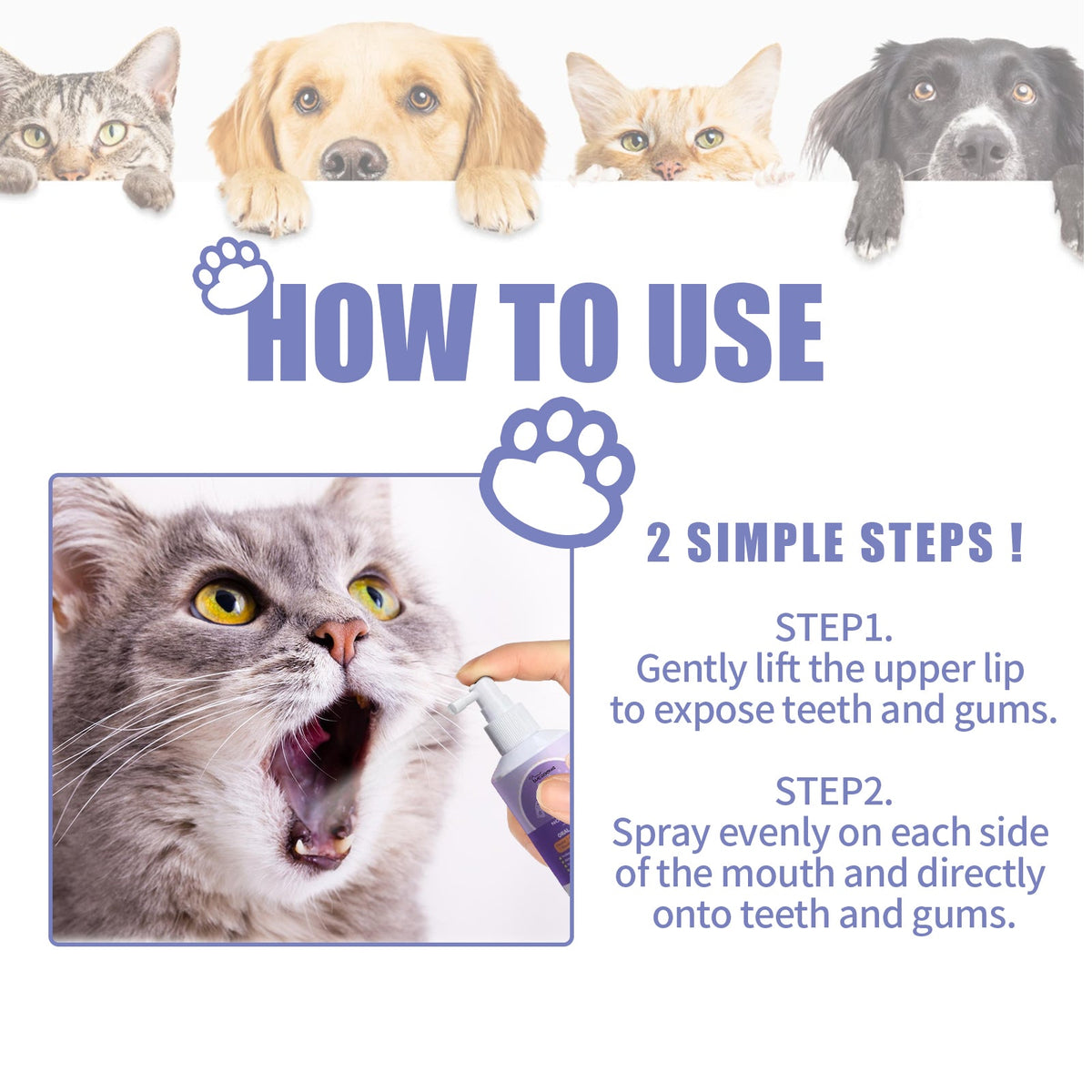 Pet Dental Spray for Fresher Breath & Cleaner Teeth