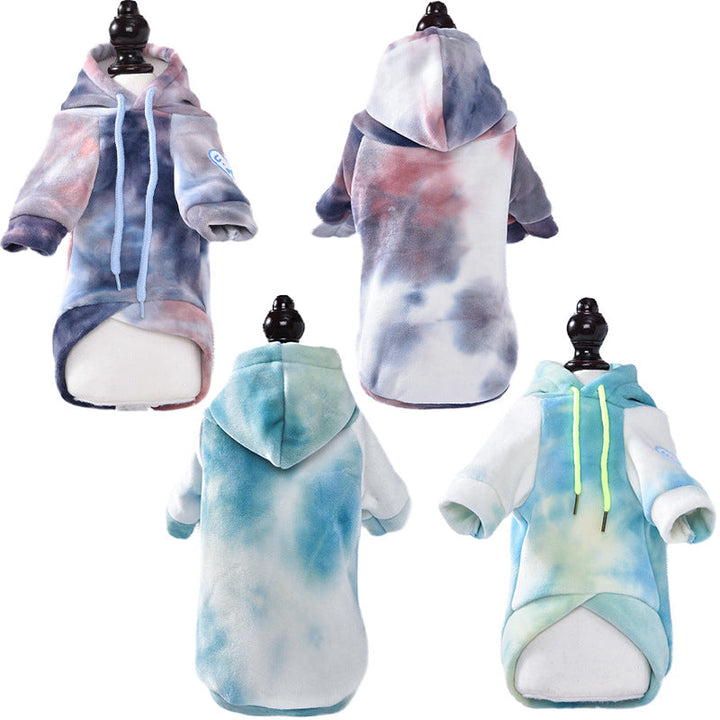 Small Pet Hoodie: Cozy Tie-Dye Warmth for Winter Walks