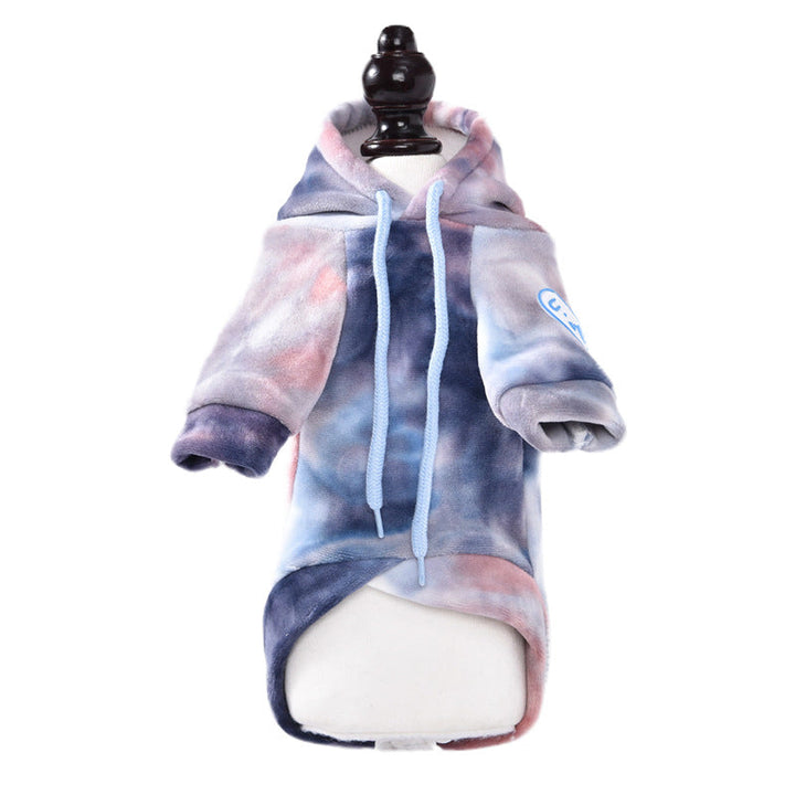 Small Pet Hoodie: Cozy Tie-Dye Warmth for Winter Walks