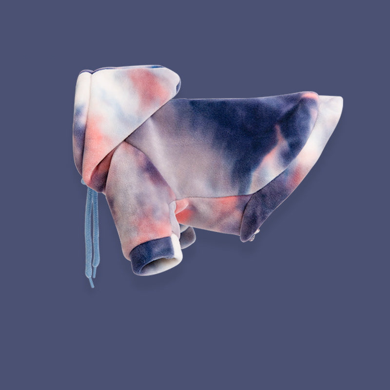Small Pet Hoodie: Cozy Tie-Dye Warmth for Winter Walks