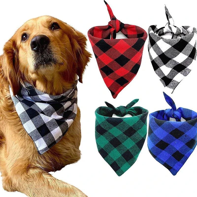 Dog Bandana Scarf – Photo-Ready Plaid Pet Accessory