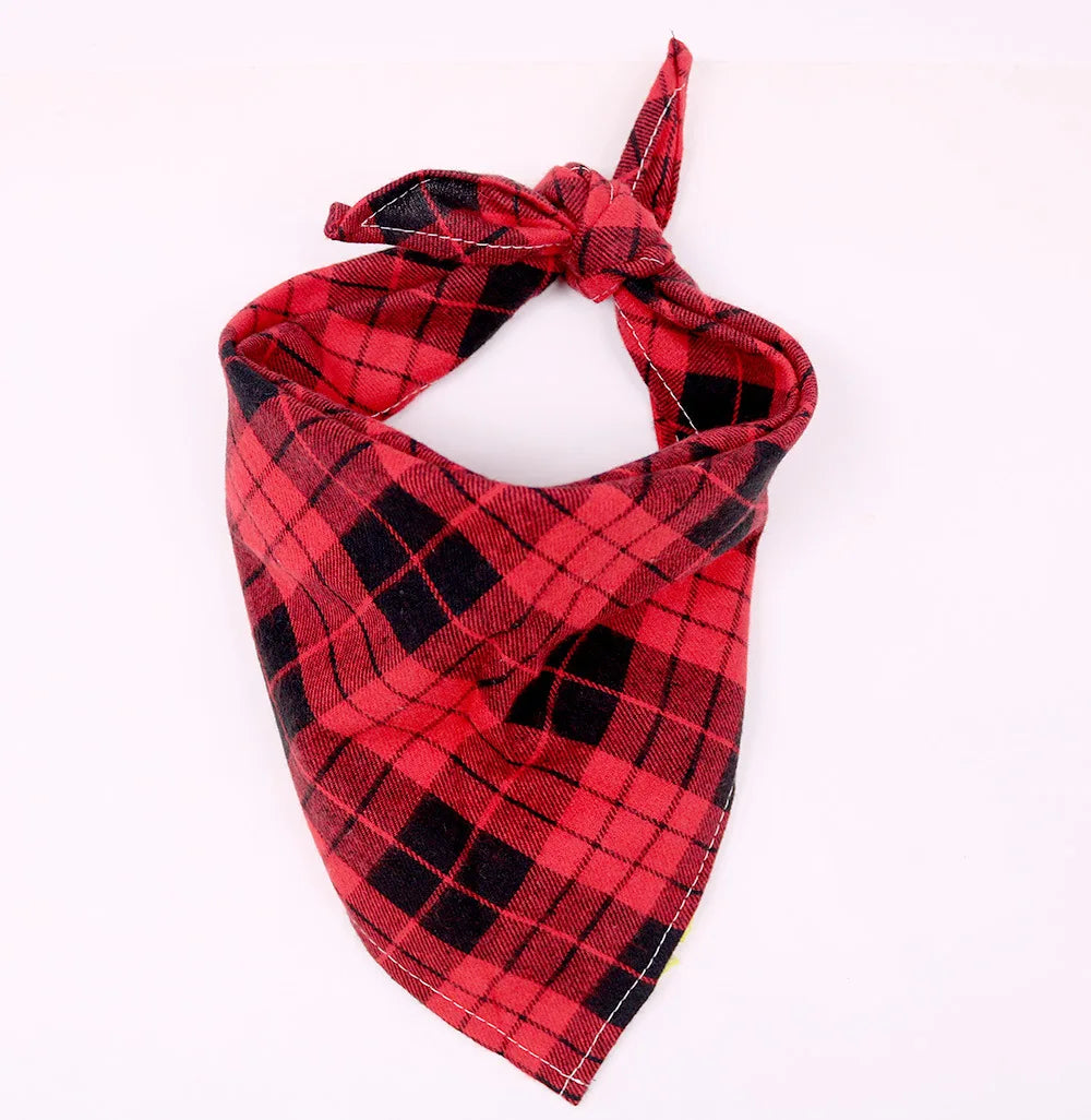 Dog Bandana Scarf – Photo-Ready Plaid Pet Accessory