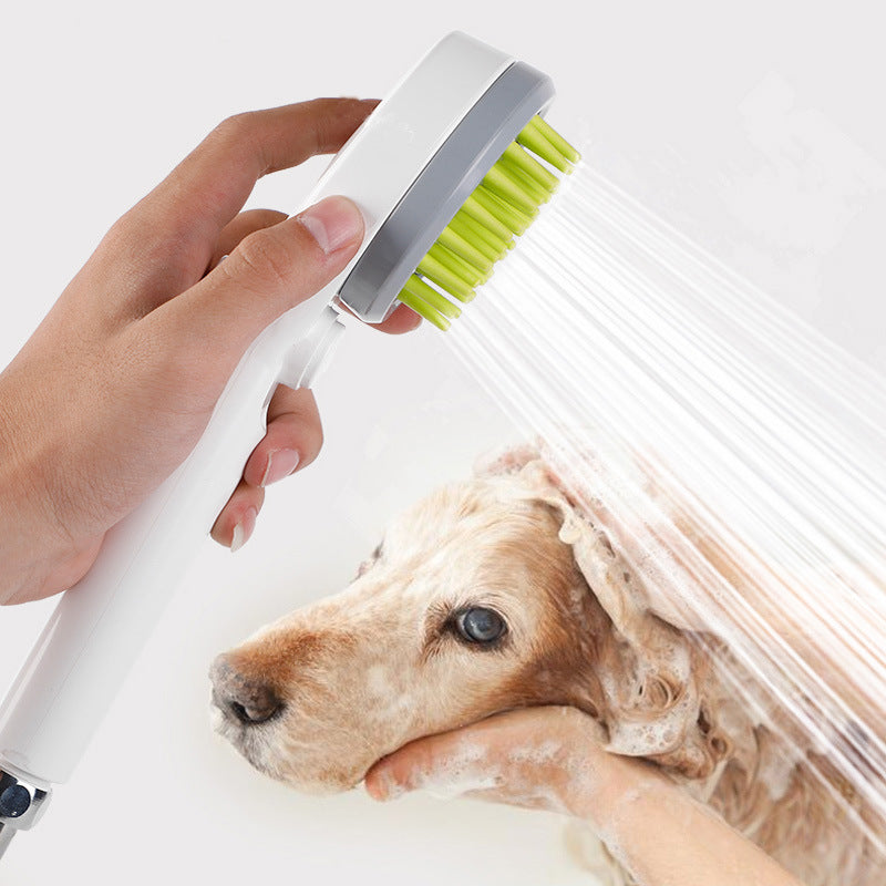 Dog Bath Shower Brush with One-Touch Water Control