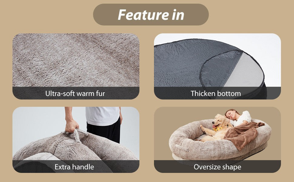 Giant Dog Bed for Cuddling and Lounging Together