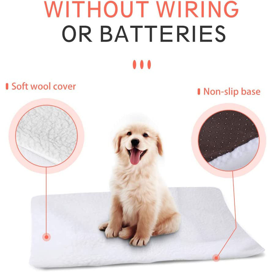 Self-Heating Pet Bed Mat for Cozy, Wire-Free Warmth