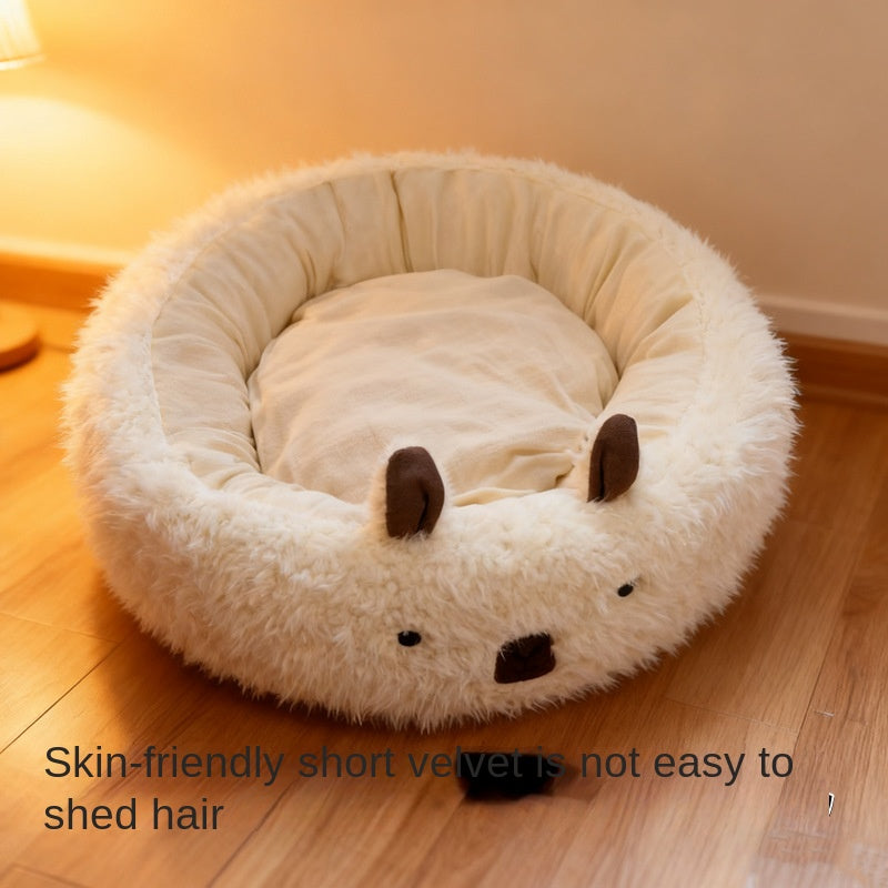 Small Dog Bed: Warm Enclosed Winter Nest for Cozy Sleep