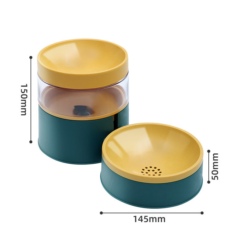 Raised Pet Feeder Bowl With Visible Water Reservoir