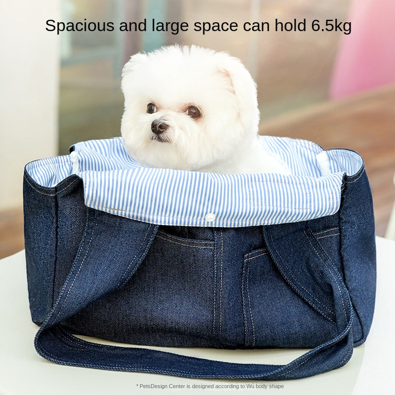 Dog Carrier Backpack – Stylish Denim, 6.5kg Capacity