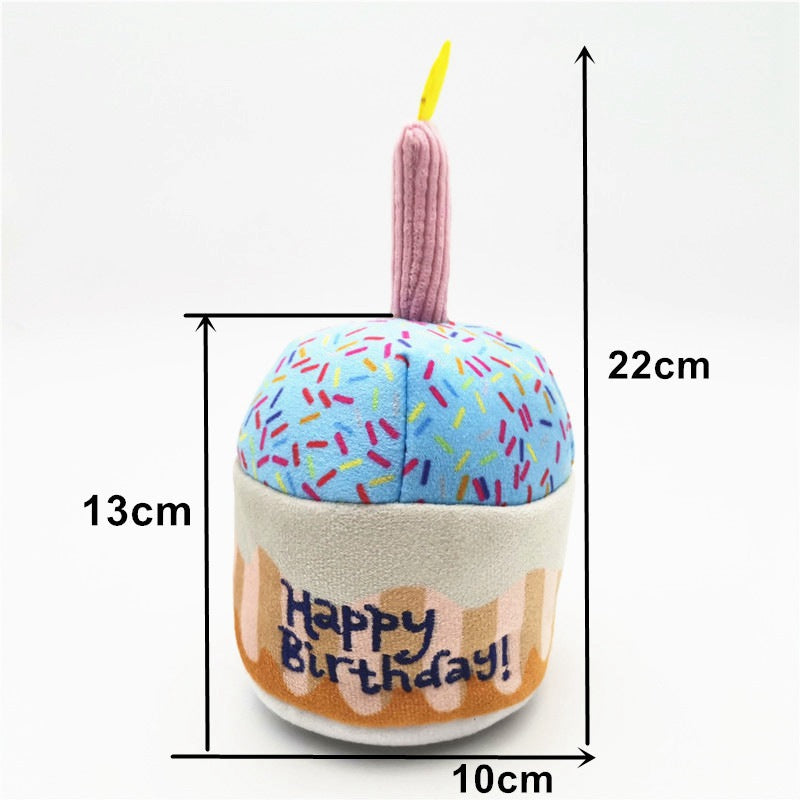 Dog Birthday Cake Toy Set – 5-Piece Squeaky Plush