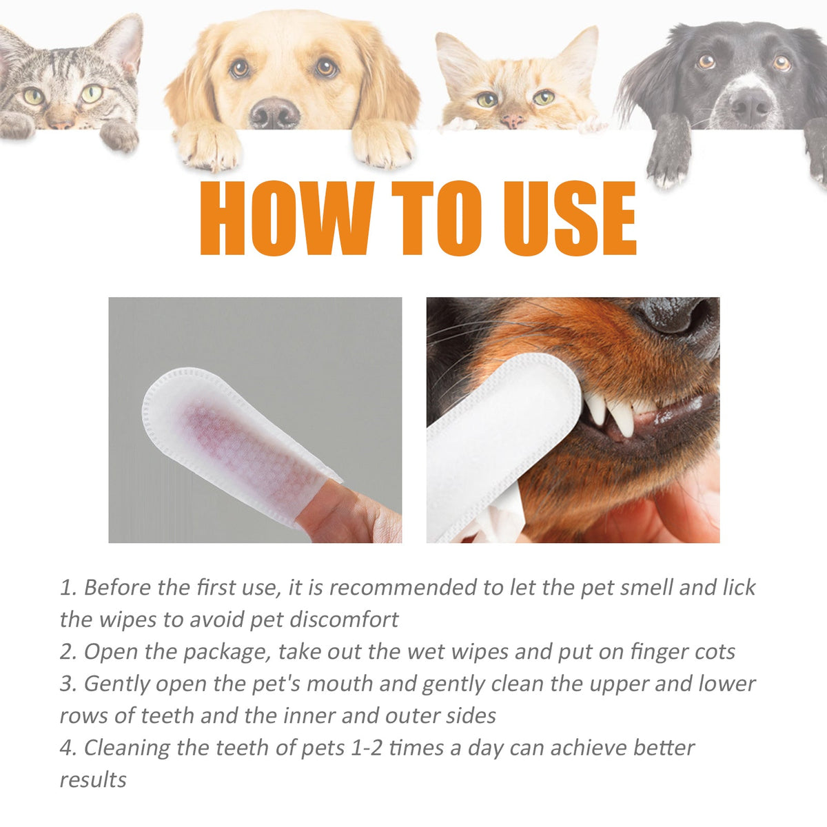 Pet Dental Finger Pads for Fresh Breath & Clean Teeth