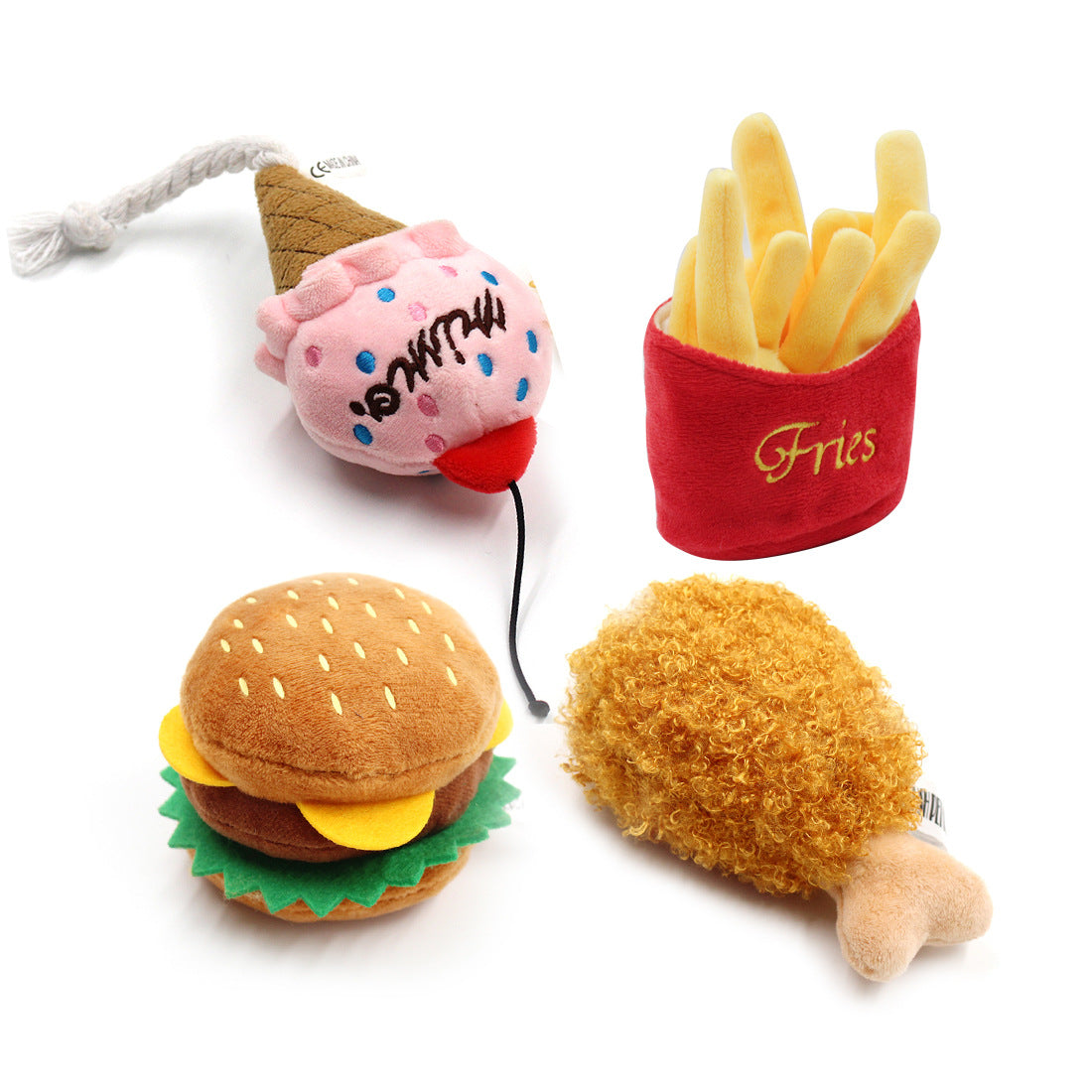 Dog Plush Chew Toy Set for Interactive Indoor Play