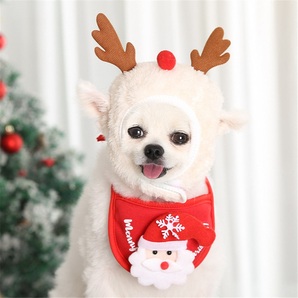 Dog Christmas Bandana Set for Festive Holiday Photos