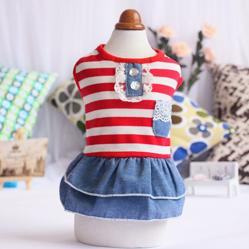 Dog Denim Skirt Dress for Summer Photos & Outings