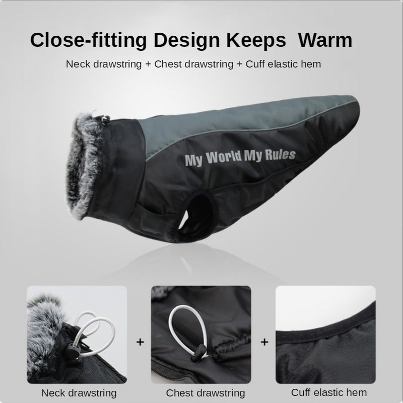 Waterproof Dog Jacket for Large Dogs | Reflective Vest