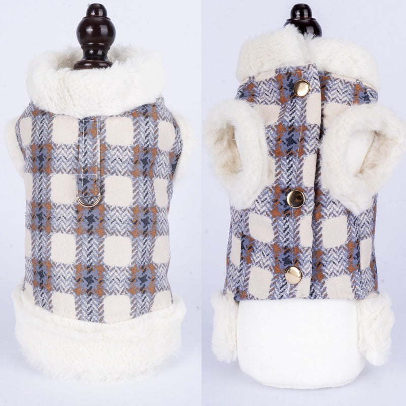 Small Dog Winter Vest for Warm, Fluffy Cold-Weather Comfort