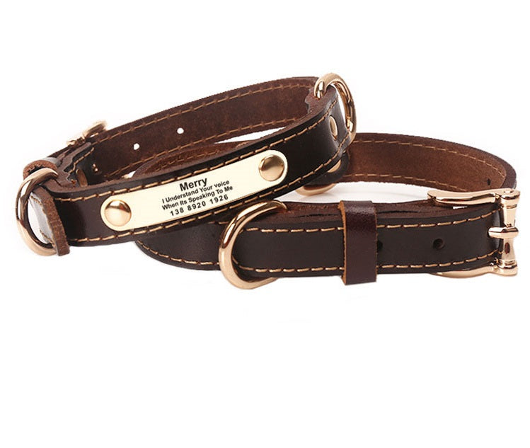 Personalized Leather Dog Collar for Safer Daily Walks