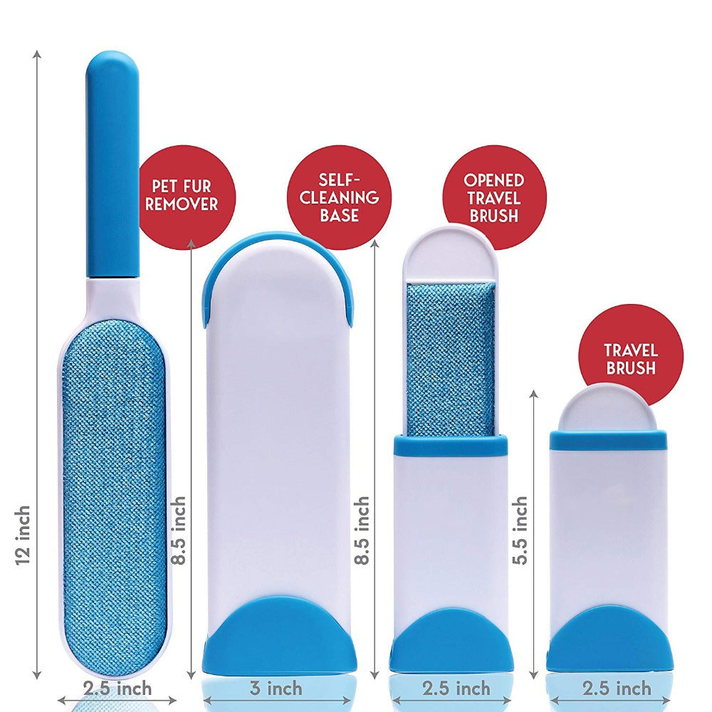 Reusable Pet Hair Remover Brush Self-Cleaning Base