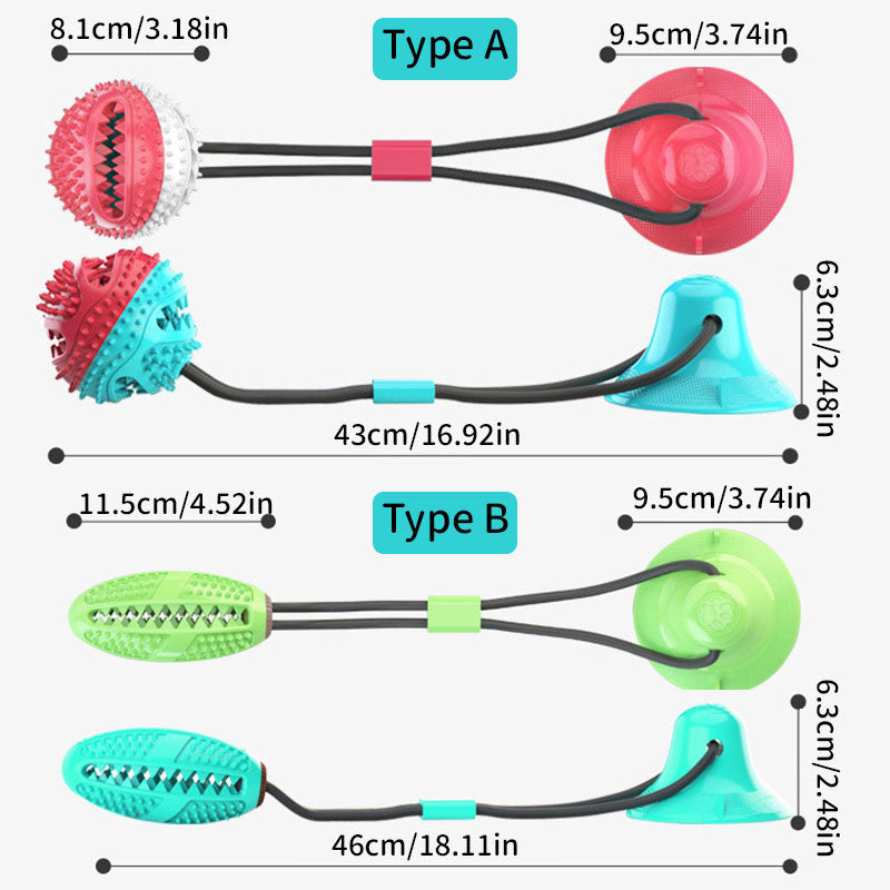 Interactive Dog Dental Chew Toy with Strong Suction