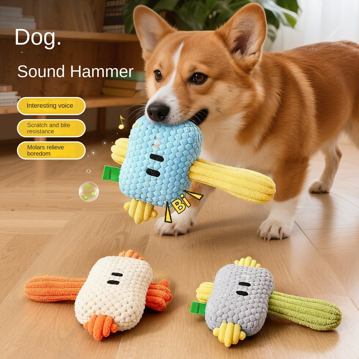 Dog Squeaky Rope Toy for Indoor Enrichment & Tug Play