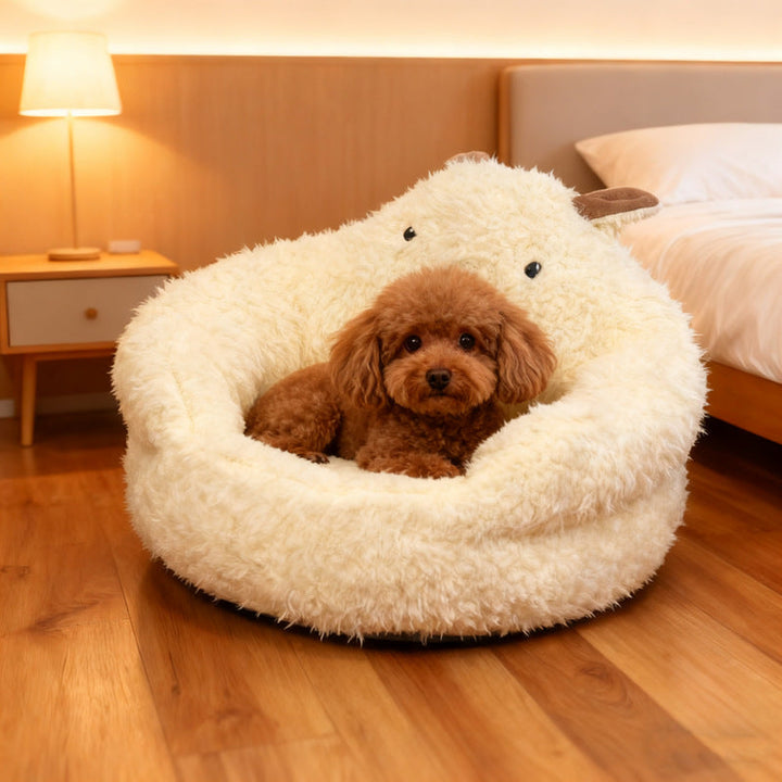 Semi-Enclosed Dog Bed for Warm, Secure Indoor Sleep