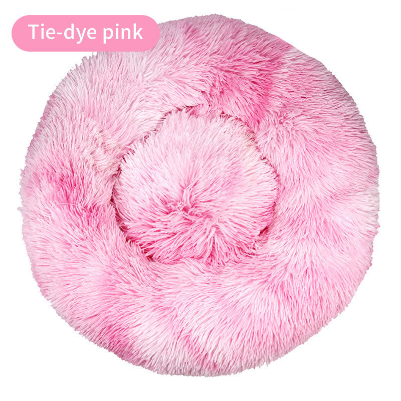 Plush Donut Pet Bed for Cozy, Cushioned Indoor Lounging
