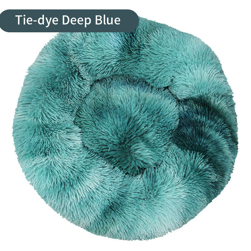 Plush Donut Pet Bed for Cozy, Cushioned Indoor Lounging