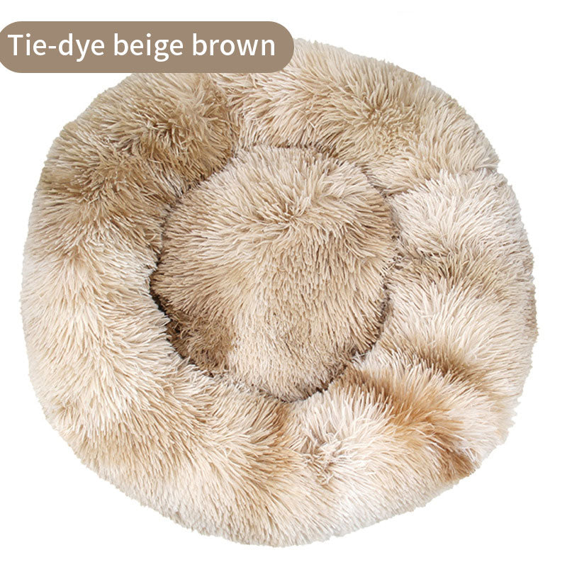 Plush Donut Pet Bed for Cozy, Cushioned Indoor Lounging
