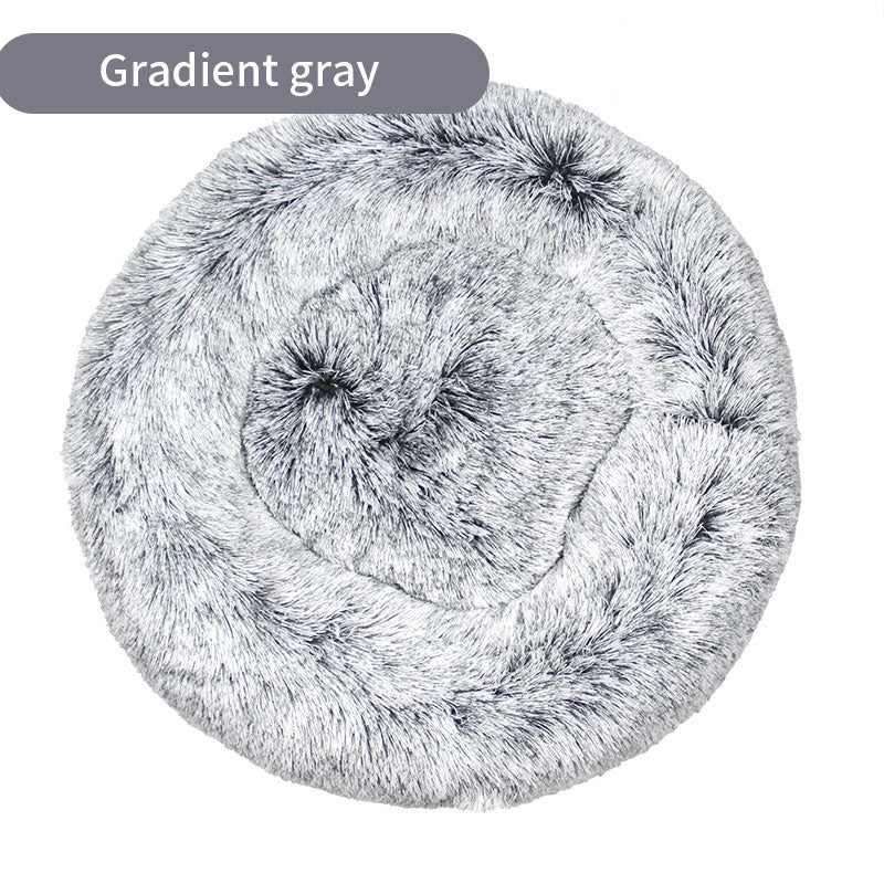 Round Plush Pet Bed for Cozy Curl-Up Sleeping Comfort