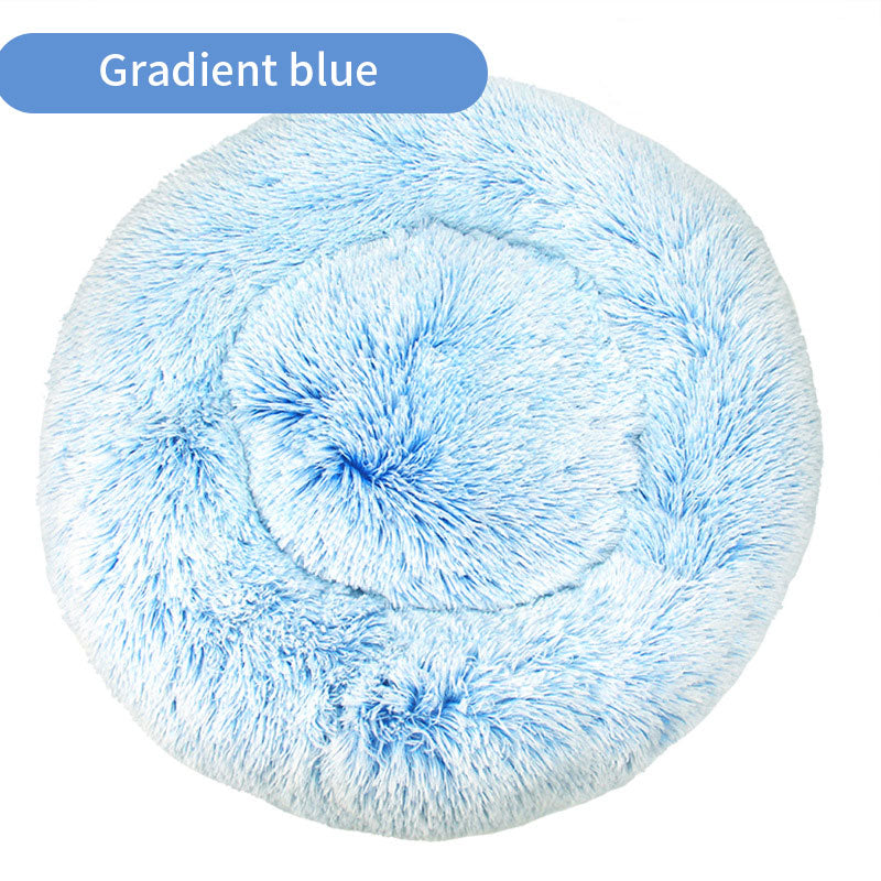 Round Plush Pet Bed for Cozy Curl-Up Sleeping Comfort