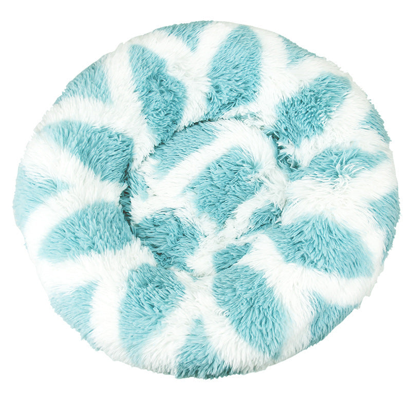 Round Plush Pet Bed for Cozy Curl-Up Sleeping Comfort